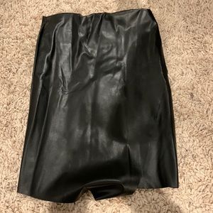 black leather skirt